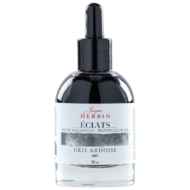 Jacques Herbin Eclats Watercolour Ink 605 Slate Grey 50ml