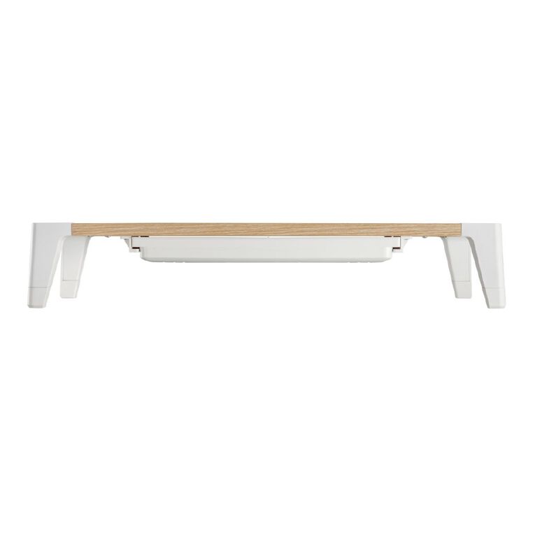 Bracom Universal Tabletop Monitor Riser with drawer White