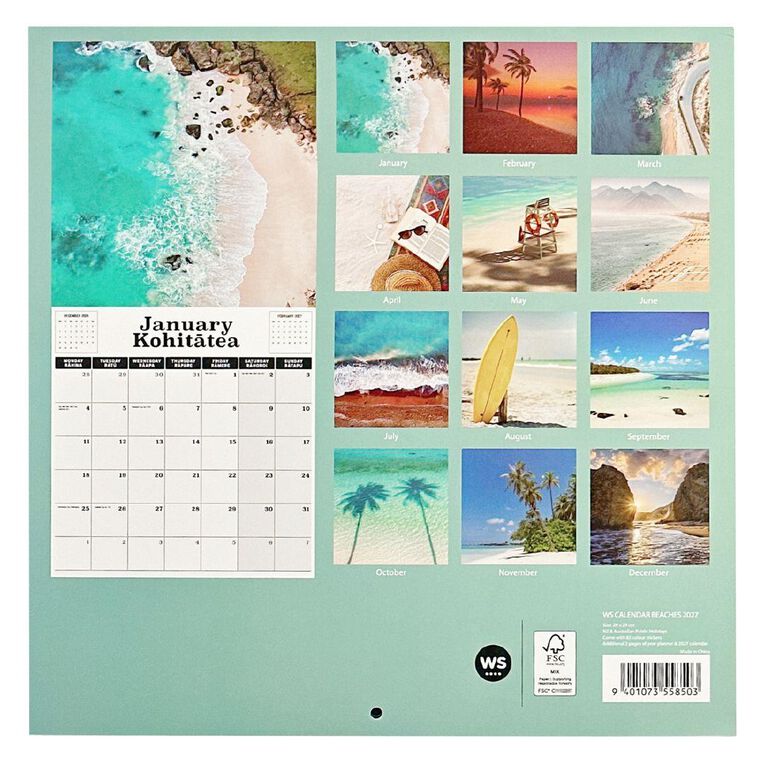 WS 2027 Calendar Beaches