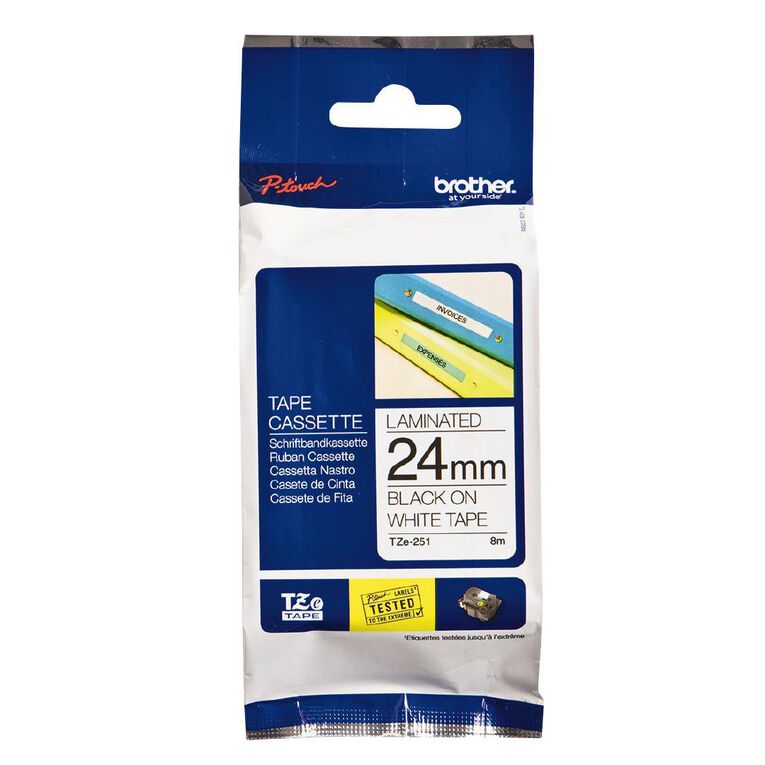 Brother Label Tape Tze-251 24mm Black On White