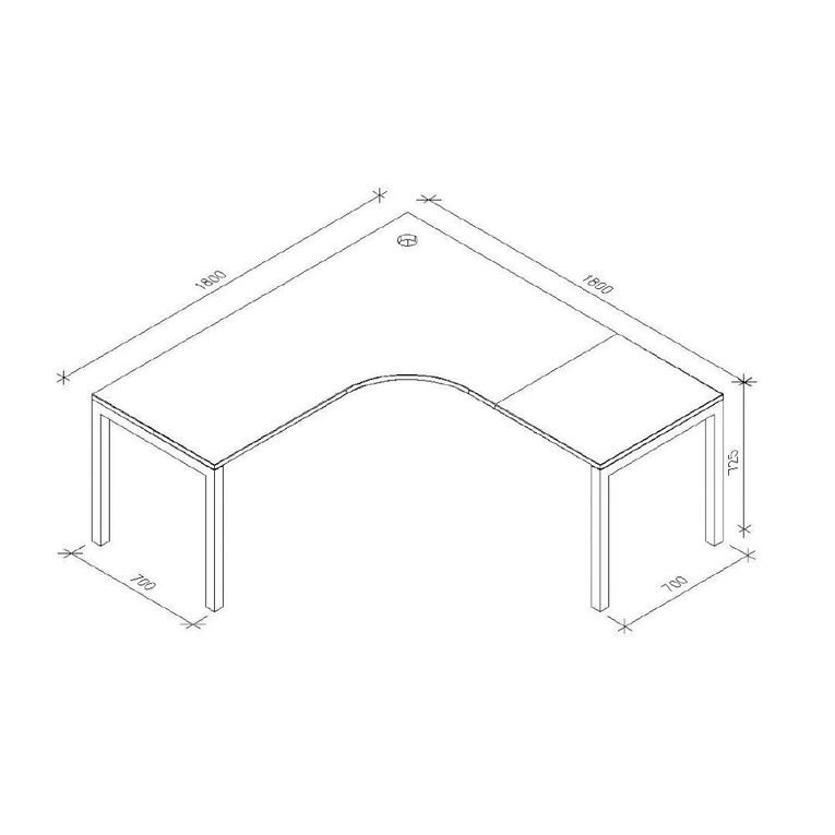 Zealand Quattro Workstation 1800 x 700 Coastal Elm
