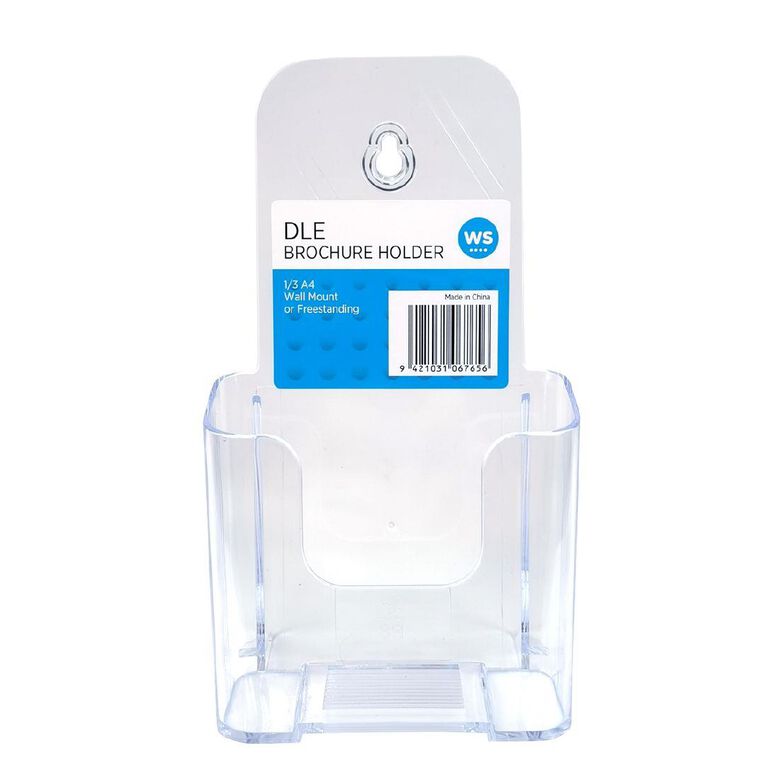 WS Brochure Holder Wall Mount DLE Portrait Single Clear