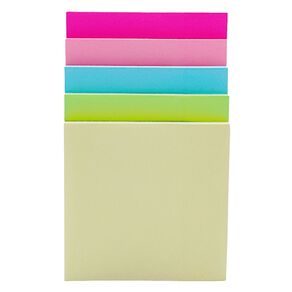 WS Sticky Notes Tiered 50 Sheet 5 Pack Multi-Coloured 5 Pack