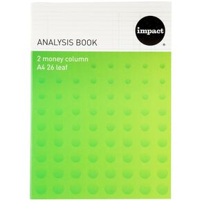 WS Analysis Book 2 Money Column 26 Leaf A4 Green Mid