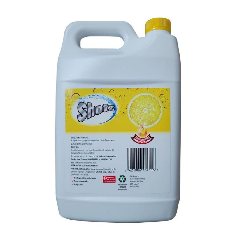 Shotz Dishwash Liquid Lemon Bulk Pack 5L