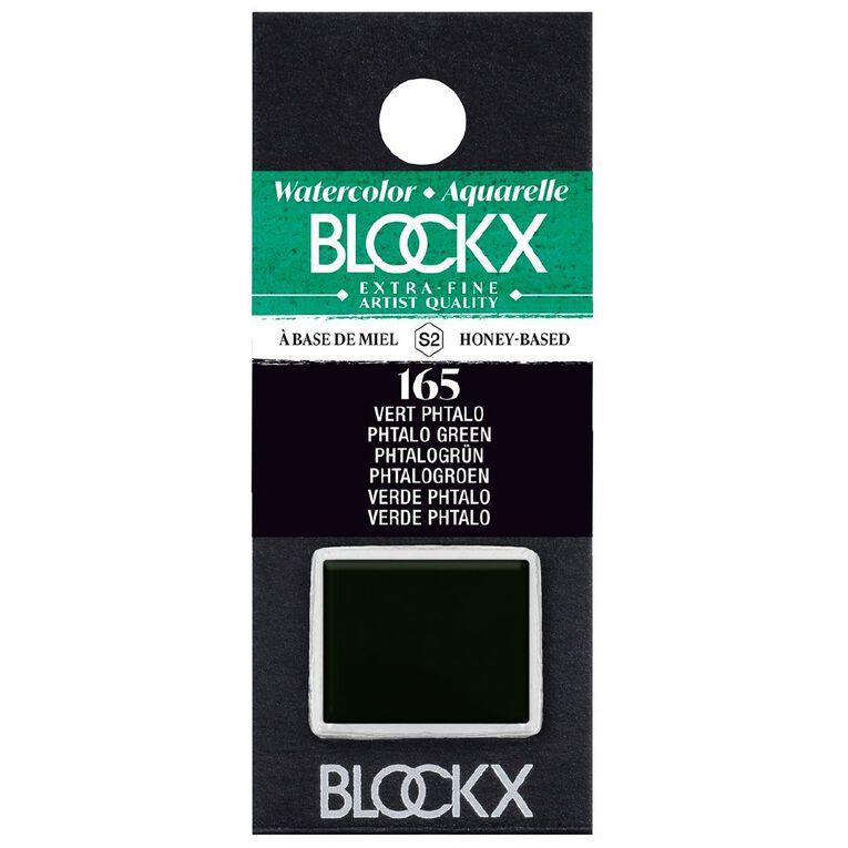 BLOCKX Watercolour Half Pan S2 165 Phthalo Green Green
