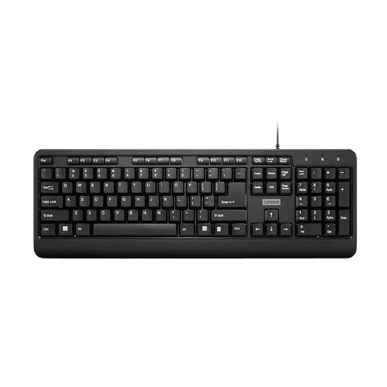 Lenovo 160 Wired Combo Keyboard And Mouse Black