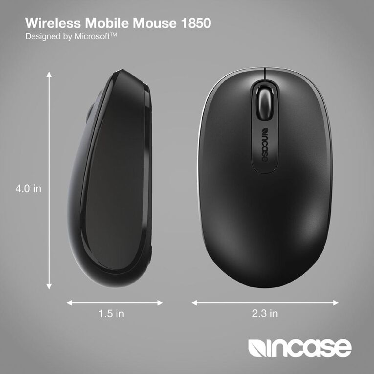 Incase Designed by Microsoft Wireless Mobile Mouse 1850 - Black