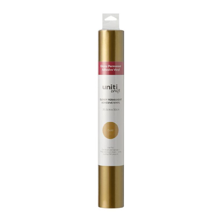 Uniti Craft Adults Glossy Permanent Vinyl Gold 30.5cm x 50cm