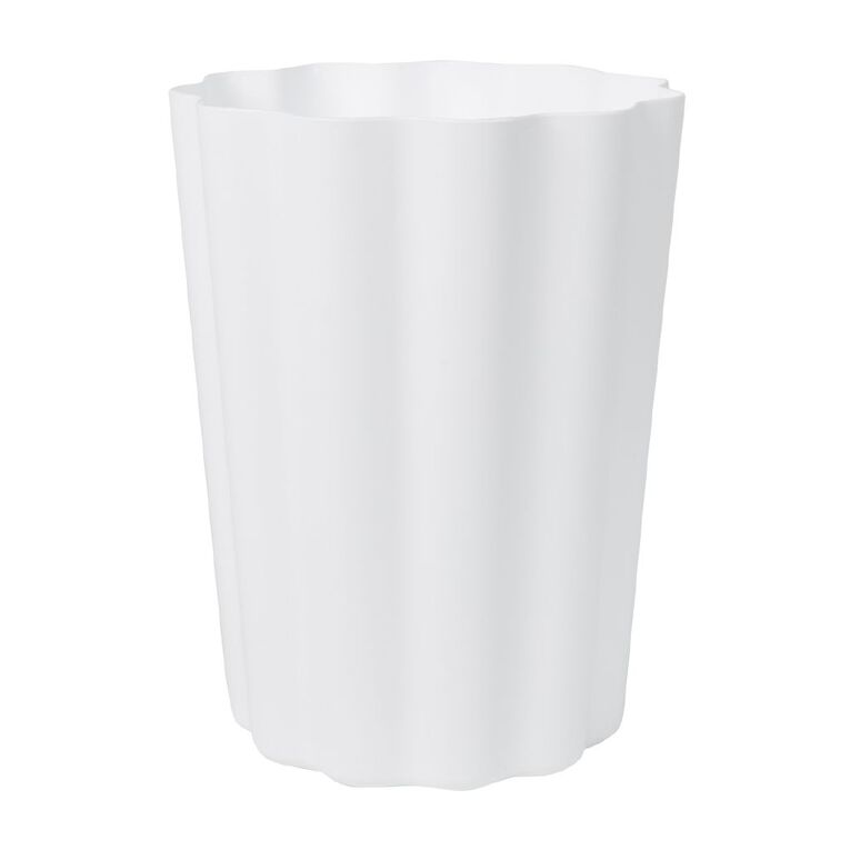 Living & Co Scollop Waste Paper Bin White