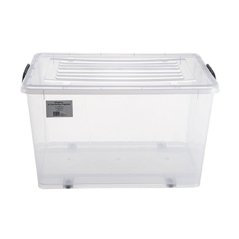 Living & Co Rolling Organiser 87L Clear