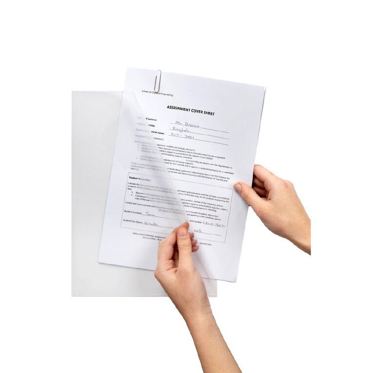 Marbig File A4 L Shaped Pocket Ultra PP Clear