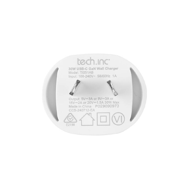 Tech.Inc 30W USB-C GaN Wall Charger