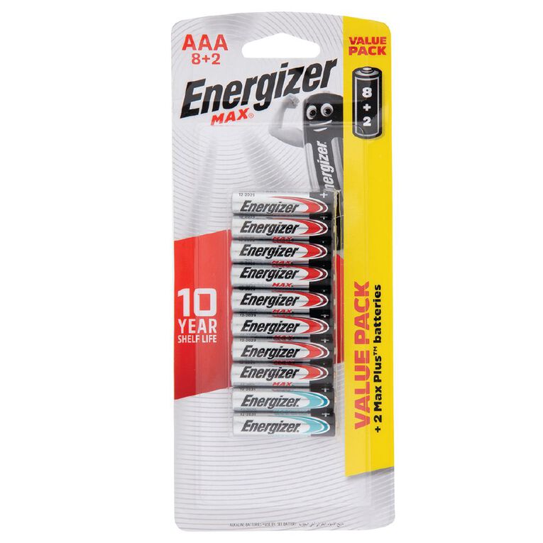 Energizer Max Alkaline Batteries AAA 10 Pack 10 Pack