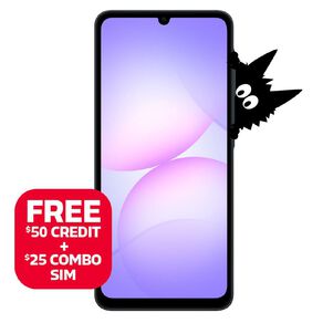 Samsung Galaxy A07 4G 64GB with Warehouse Mobile Sim Bundle BLK Black