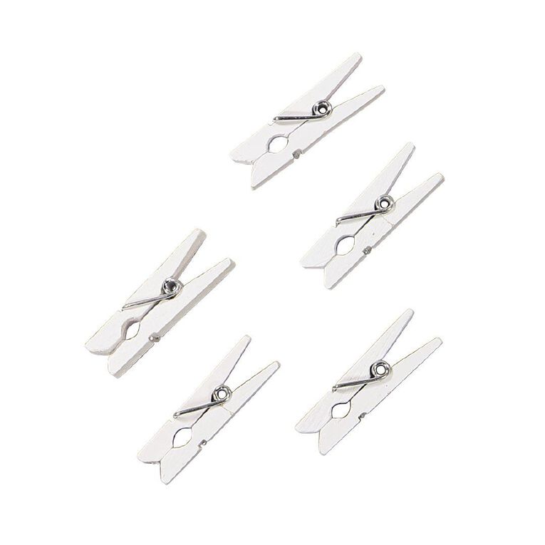 Uniti Wooden Pegs White 24 Pack