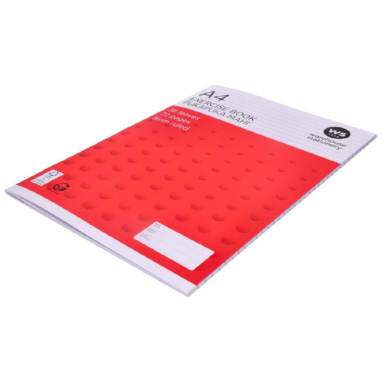 WS Exercise Book 8mm 36 Leaves Multi-Coloured A4