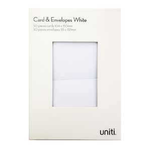 Uniti Cards & Envelopes White 50 Pack