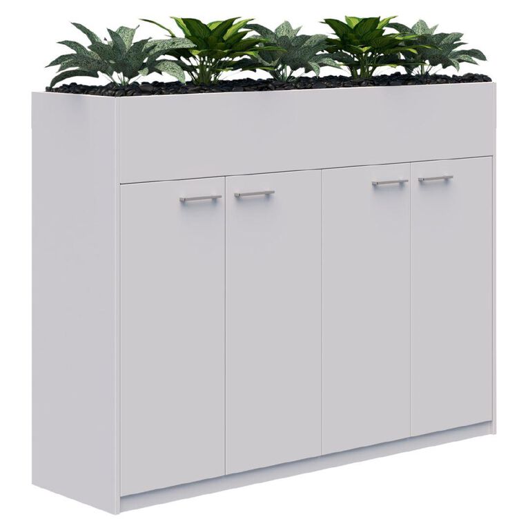 Rapid H Door STO Planter with Plants 1200 x 1600 Silver