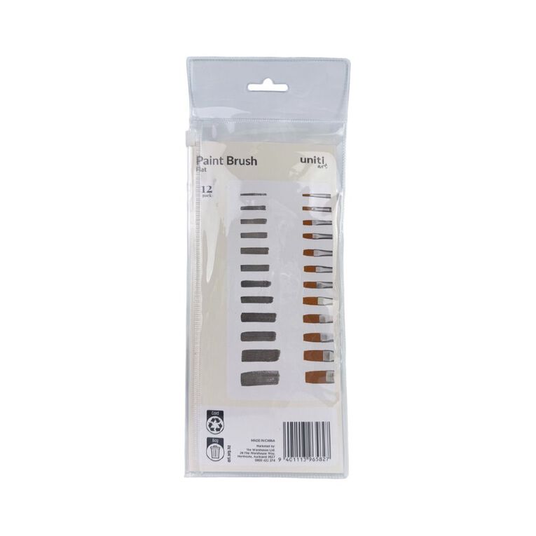 Uniti Paint Brush Flat 12 Pack