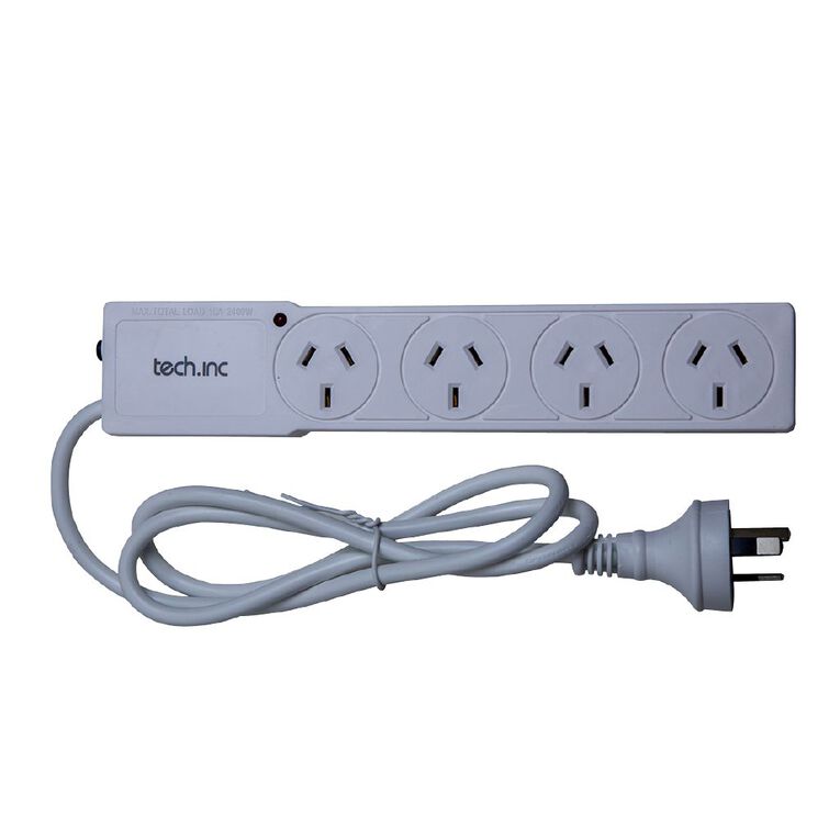 Tech.Inc 4 Way Powerboard with Surge Protection