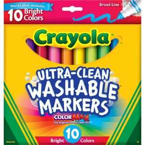 Crayola Washable Markers Bright 10 Pack Assorted
