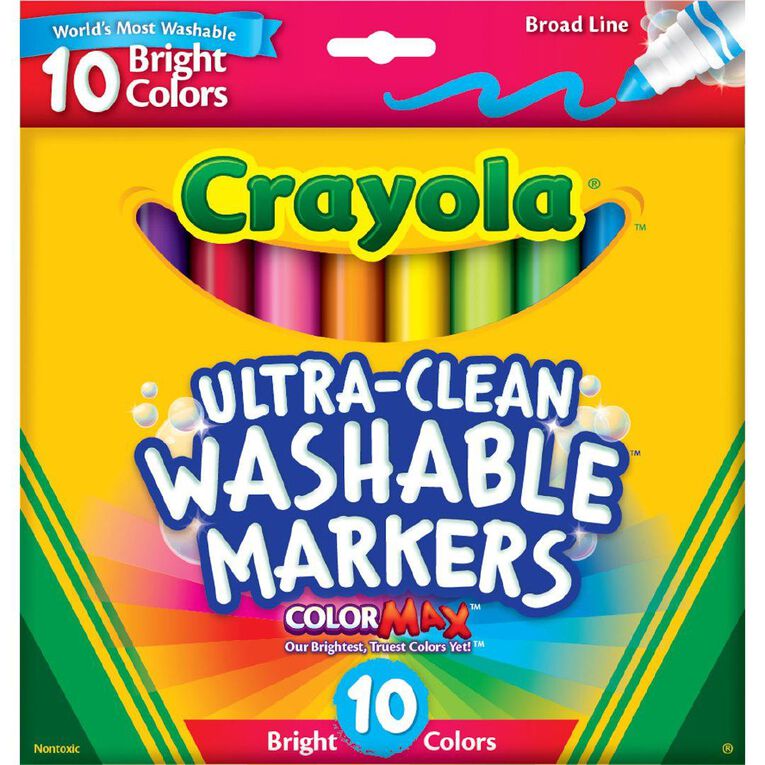 Crayola Washable Markers Bright 10 Pack Assorted