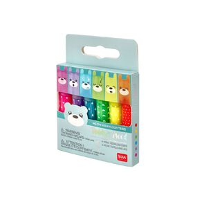 Legami Set of 6 Mini Highlighters Teddy's Mood Teddy Bear