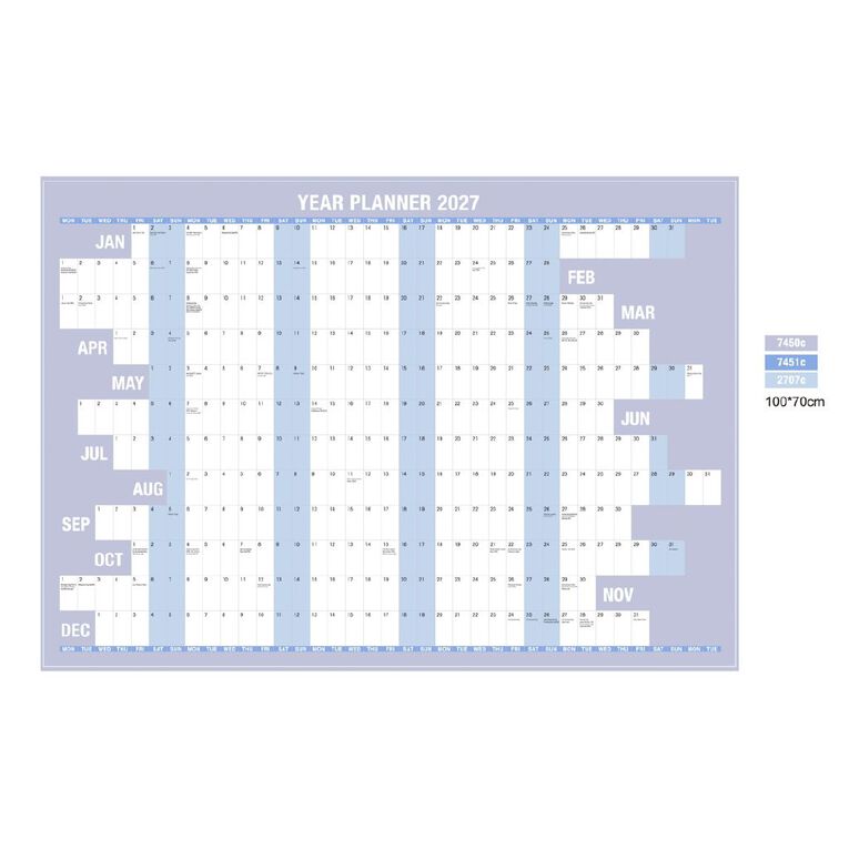 WS 2027 Wall Planner 1000x700mm