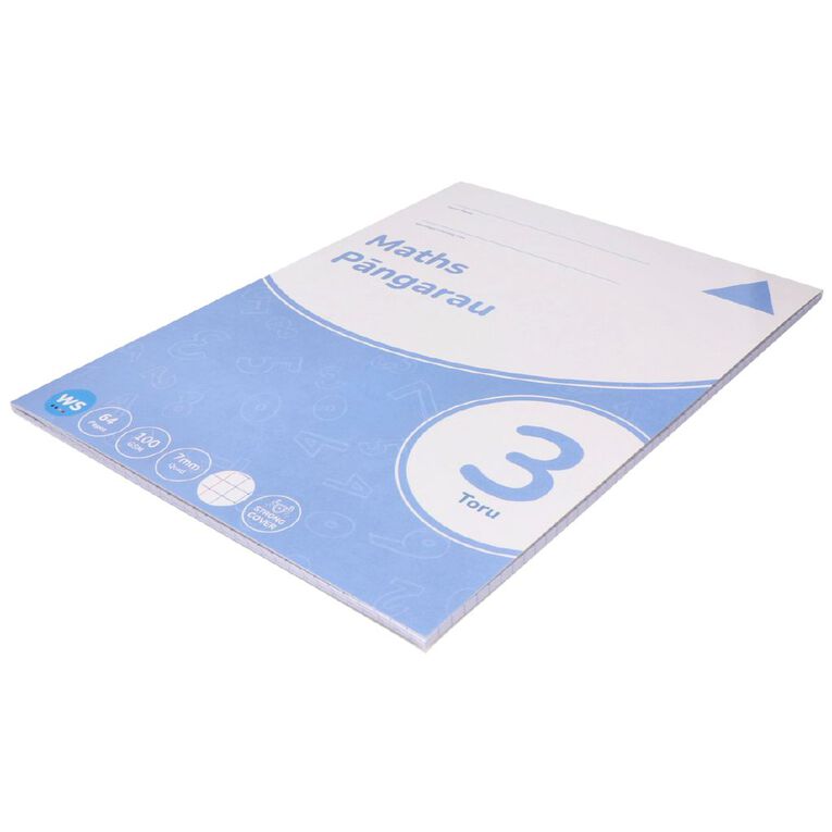 WS Maths 3 Toru 7mm Quad 32 Leaf with Margins Blue
