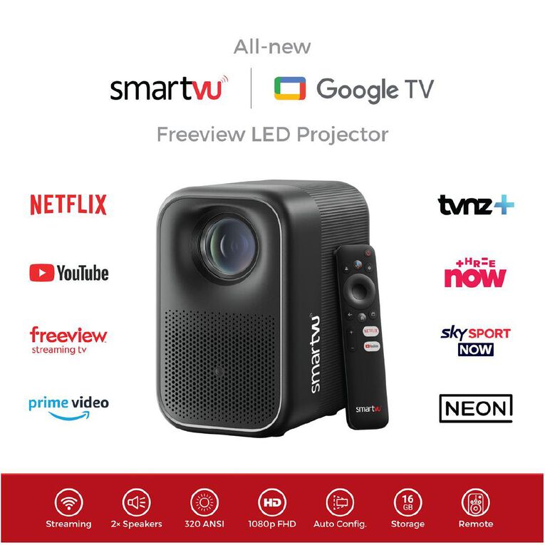 SmartVU SmartVU Google TV Full HD 1080p Smart Projector SVPRO1