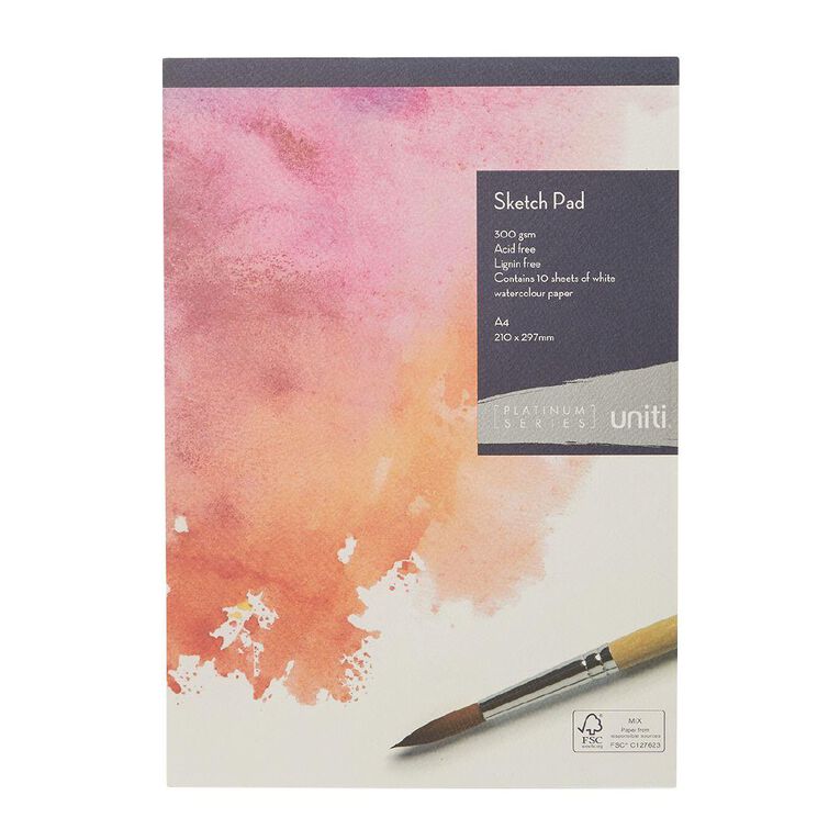 Uniti Platinum Sketch Pad 300gsm A4 10 Sheets