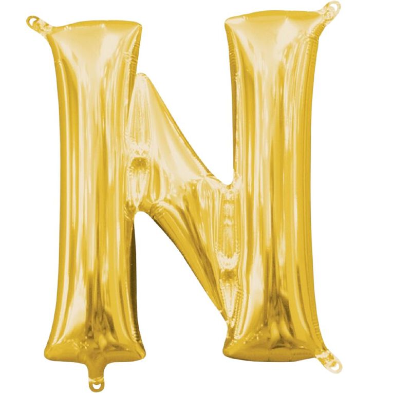 Anagram Small-Size Air Letter N Gold Balloon