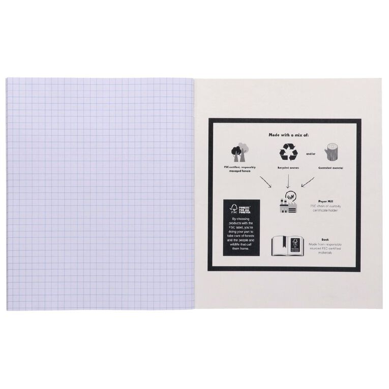 WS Exercise Book 1E5 Plus 7mm Quad 36 Leaf Blue