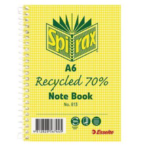 Spirax 813 Recycled Notebook 100 Page Multi-Coloured A6