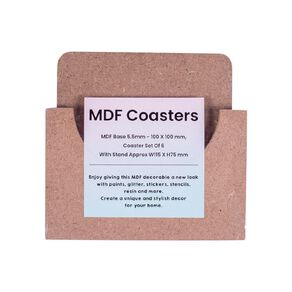 Uniti Craft Adults Mdf Base 5.5mm 4X4 In Coaster Set Of 6 With Stand