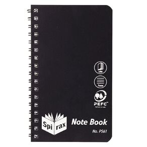 Spirax P561 Notebook 147mm X 87mm 96 Page Black
