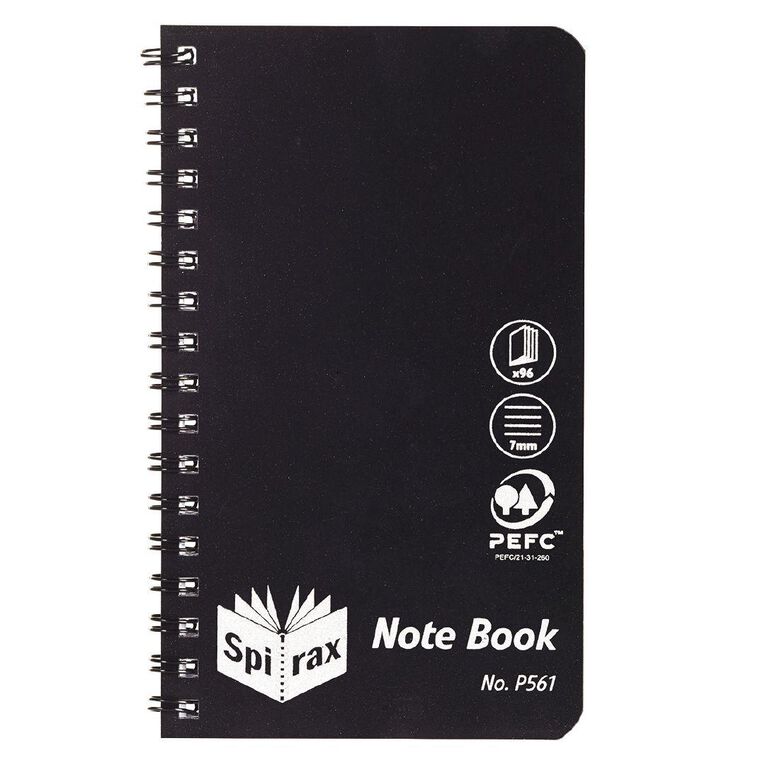 Spirax P561 Notebook 147mm X 87mm 96 Page Black