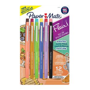 Paper Mate Flair Scented Felt-Tip Medium Point Pen Assorted 12 Pack