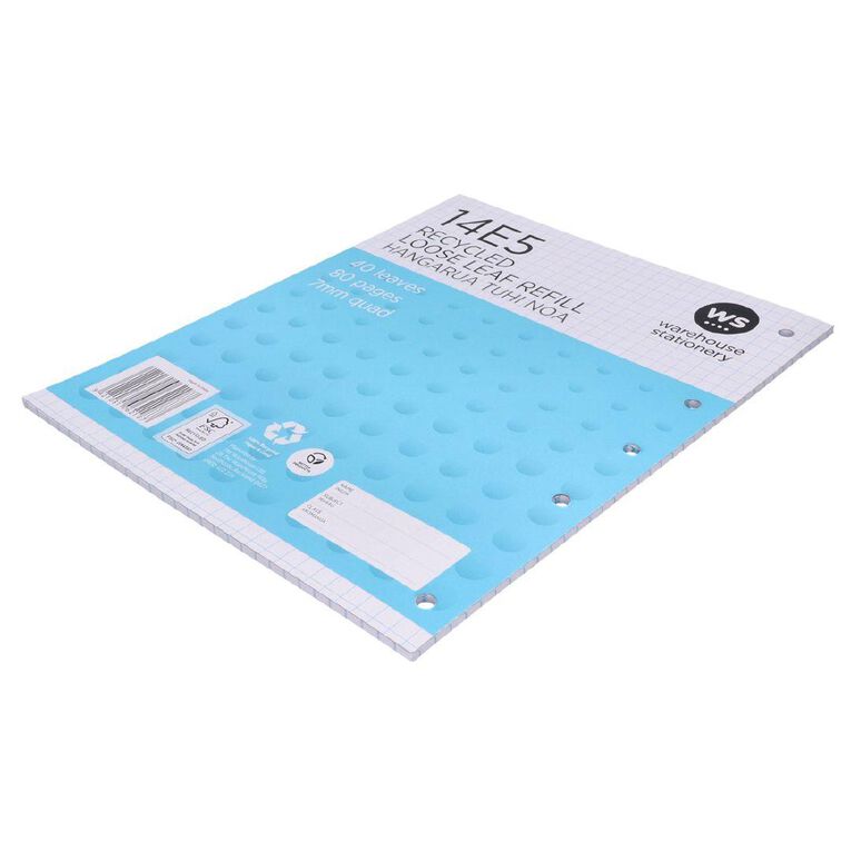 WS Pad Refill 14E5 7mm Quad 40 Leaf Punched Blue