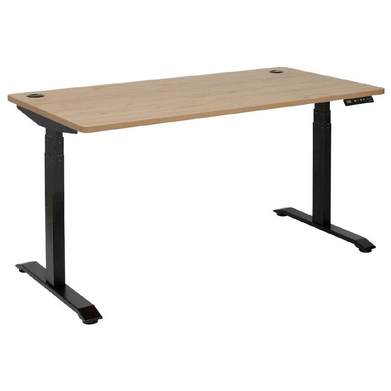 Jasper J Emerge Dual Motor HA Desk 1800 x 800 Pacific Oak Top Black Base