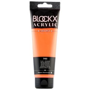 BLOCKX Acrylic Tube 120ml Orange/Fluro Orange/Fluro