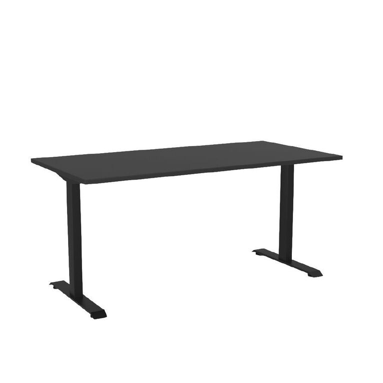 Knights Haven Fixed Single Sided Desk Frame with Black Top