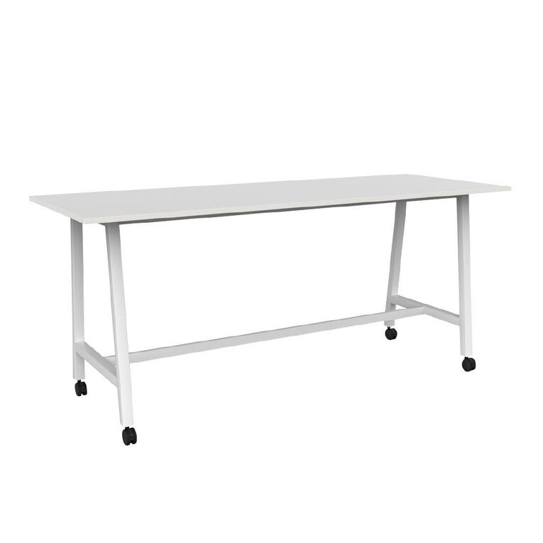 Knights Cubit Bar Leaner Castor 24 x 9 White Top