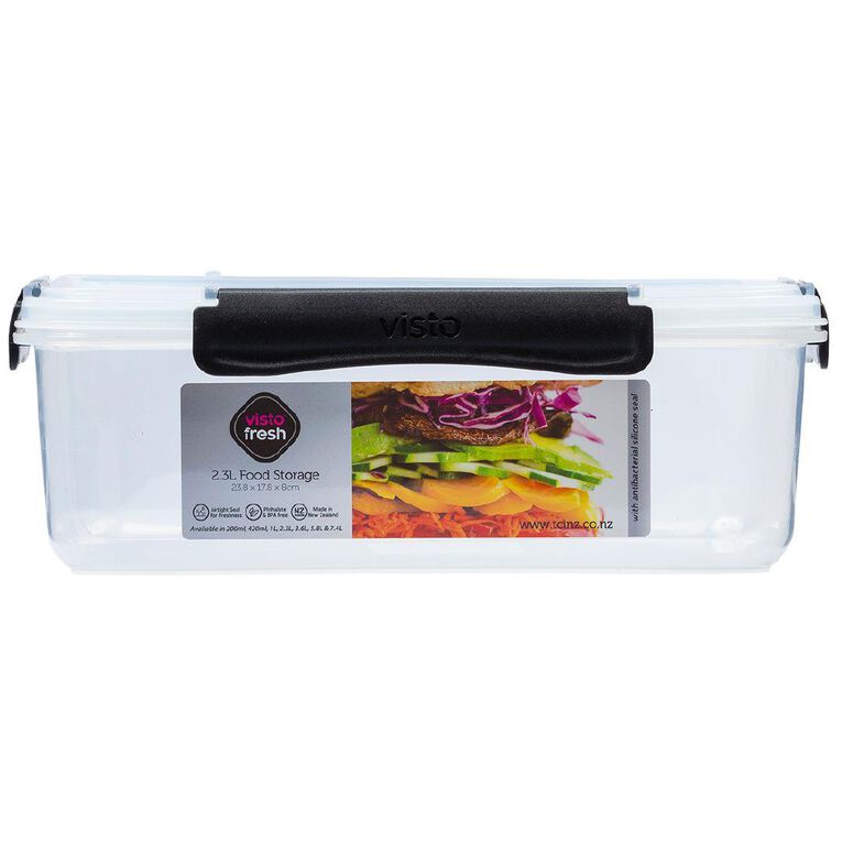 Visto Fresh Storage Container Clear/Charcoal Clips 2.3 Litre