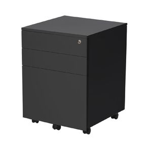 Firstline Firstline 3 Drawer Metal Mobile Black