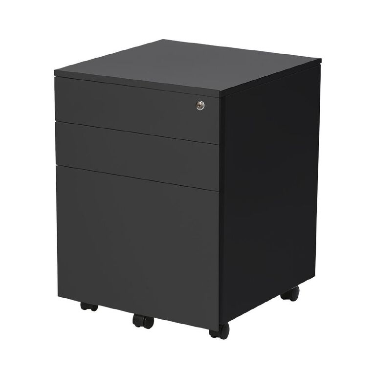 Firstline Firstline 3 Drawer Metal Mobile Black