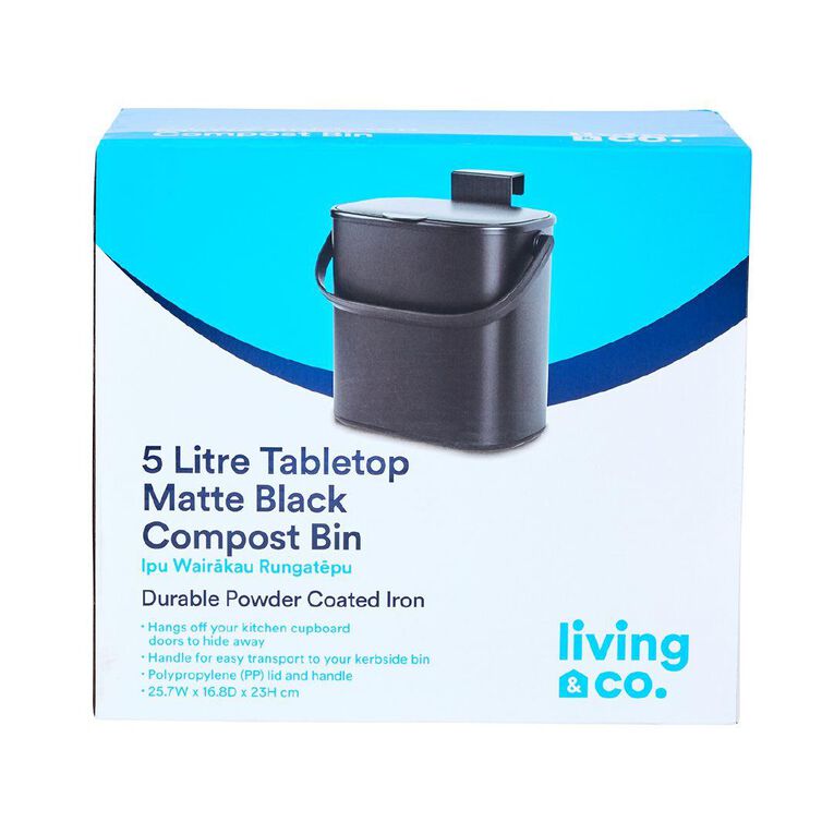 Living & Co Tabletop Compost Bin Black