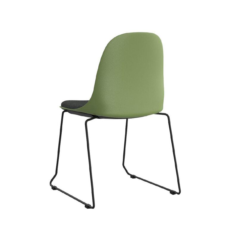 Knights Willow Shell Chair with Black Reef Green