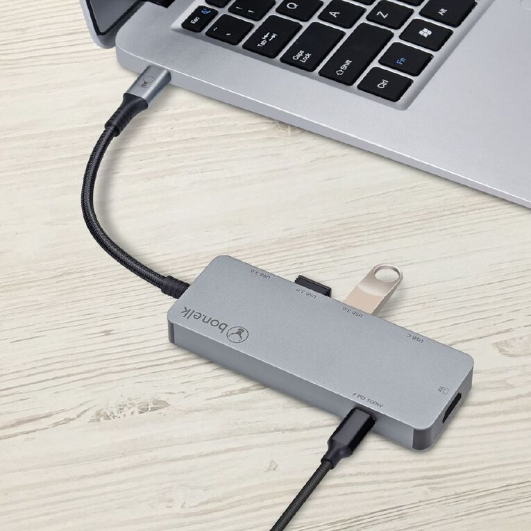Bonelk Long Life 6 in 1 Multiport Adaptor Space Grey Grey